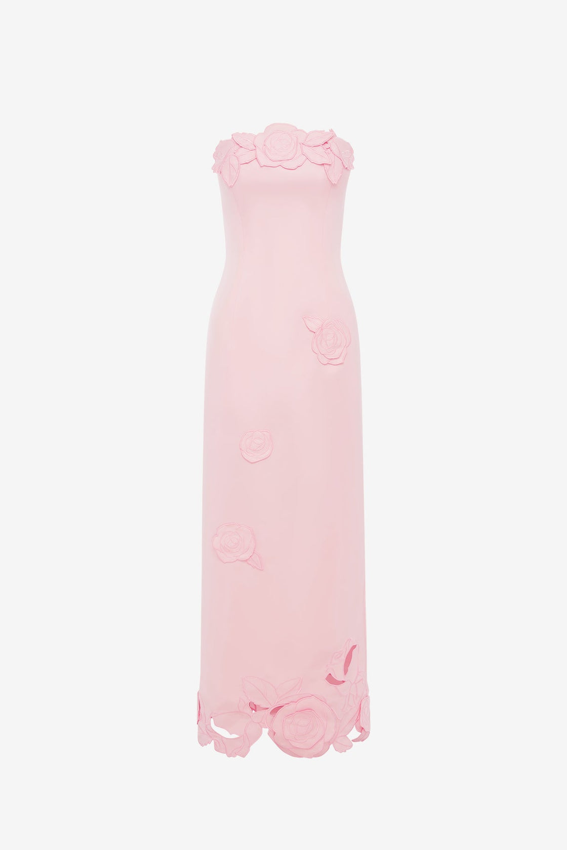 Exclusive LEO LIN Rayna Appliqué Bustier Maxi Dress - Blush Pink