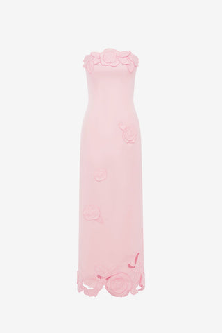 Exclusive LEO LIN Rayna Appliqué Bustier Maxi Dress - Blush Pink