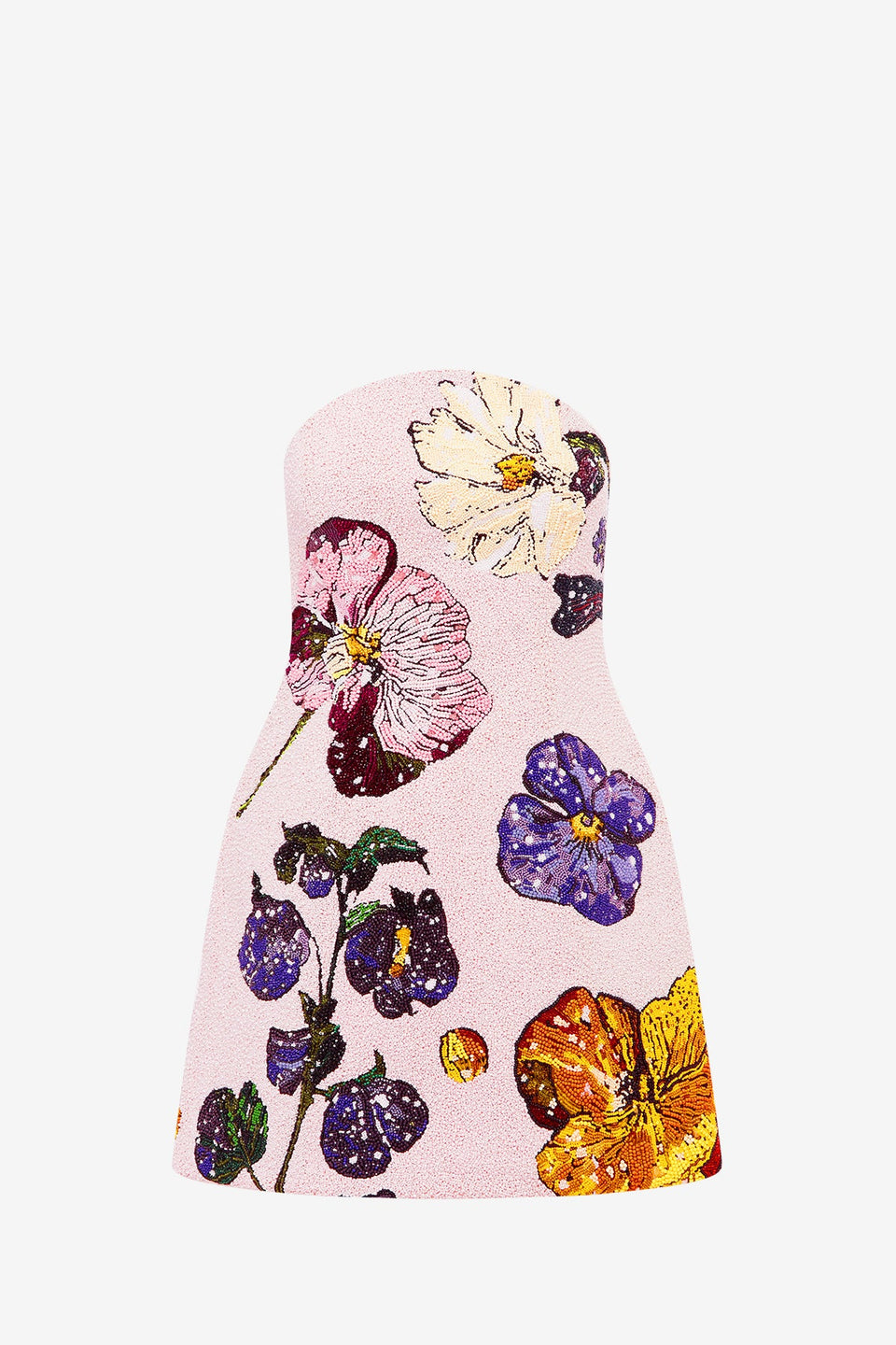 Exclusive LEO LIN Zaria Beaded Bustier Mini Dress - Wildbloom