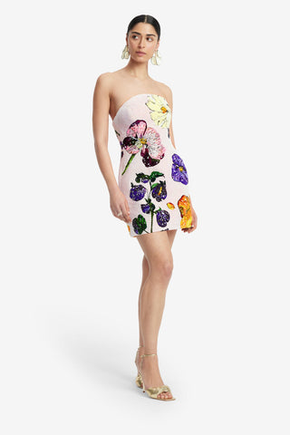 Exclusive LEO LIN Zaria Beaded Bustier Mini Dress - Wildbloom