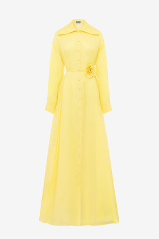 Exclusive LEO LIN Josephine Silk Gown - Limoncello