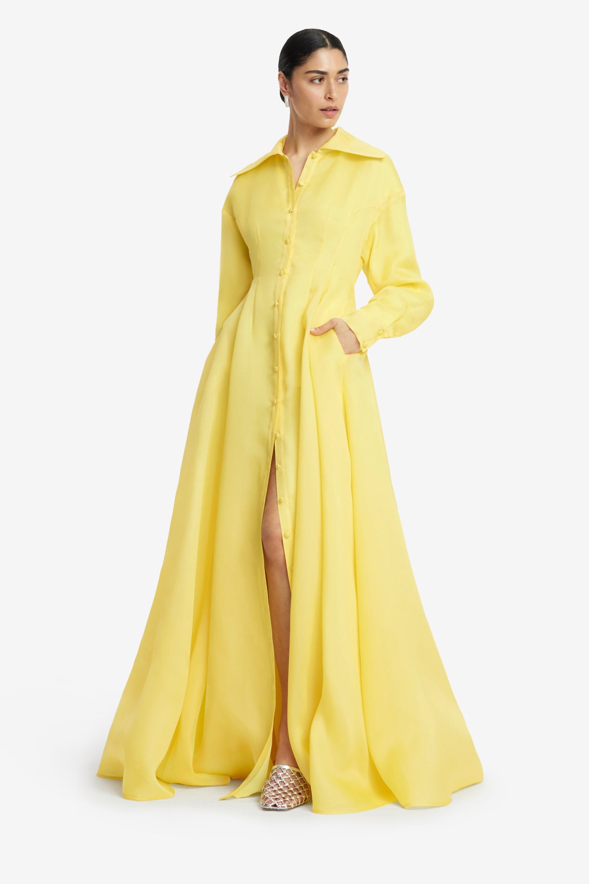 Josephine Silk Gown - Limoncello – LEO LIN