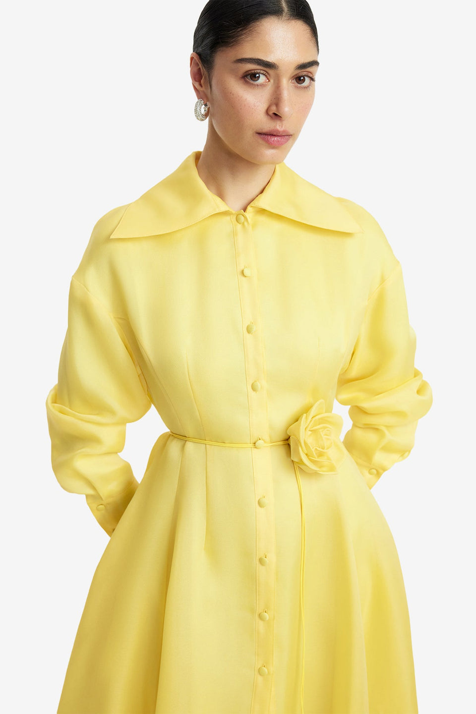 Exclusive LEO LIN Josephine Silk Gown - Limoncello