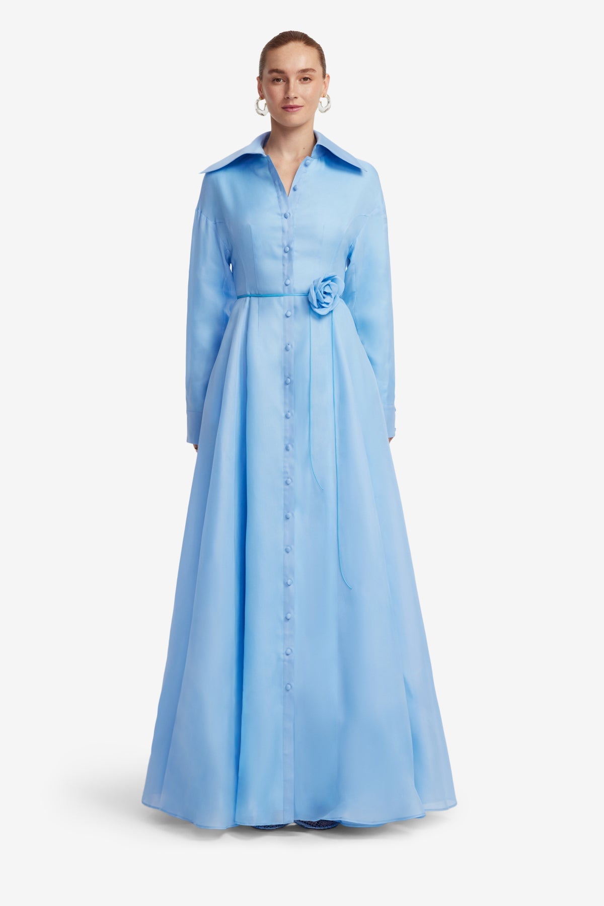 Josephine Silk Gown - Pastel Blue – LEO LIN