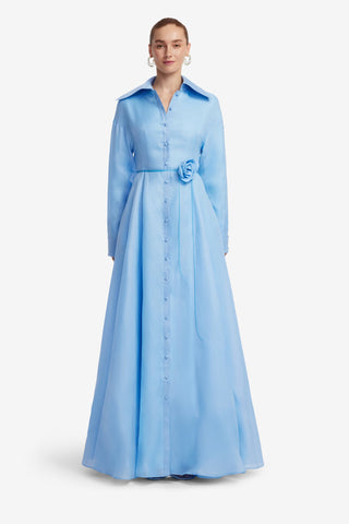 Exclusive LEO LIN Josephine Silk Gown - Pastel Blue