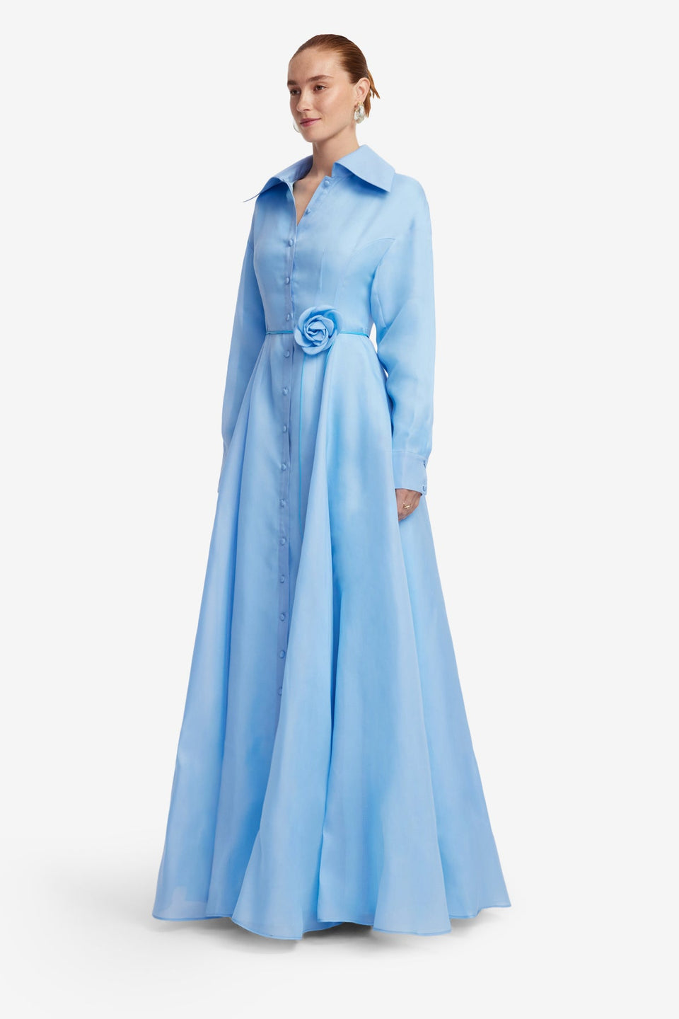 Exclusive LEO LIN Josephine Silk Gown - Pastel Blue