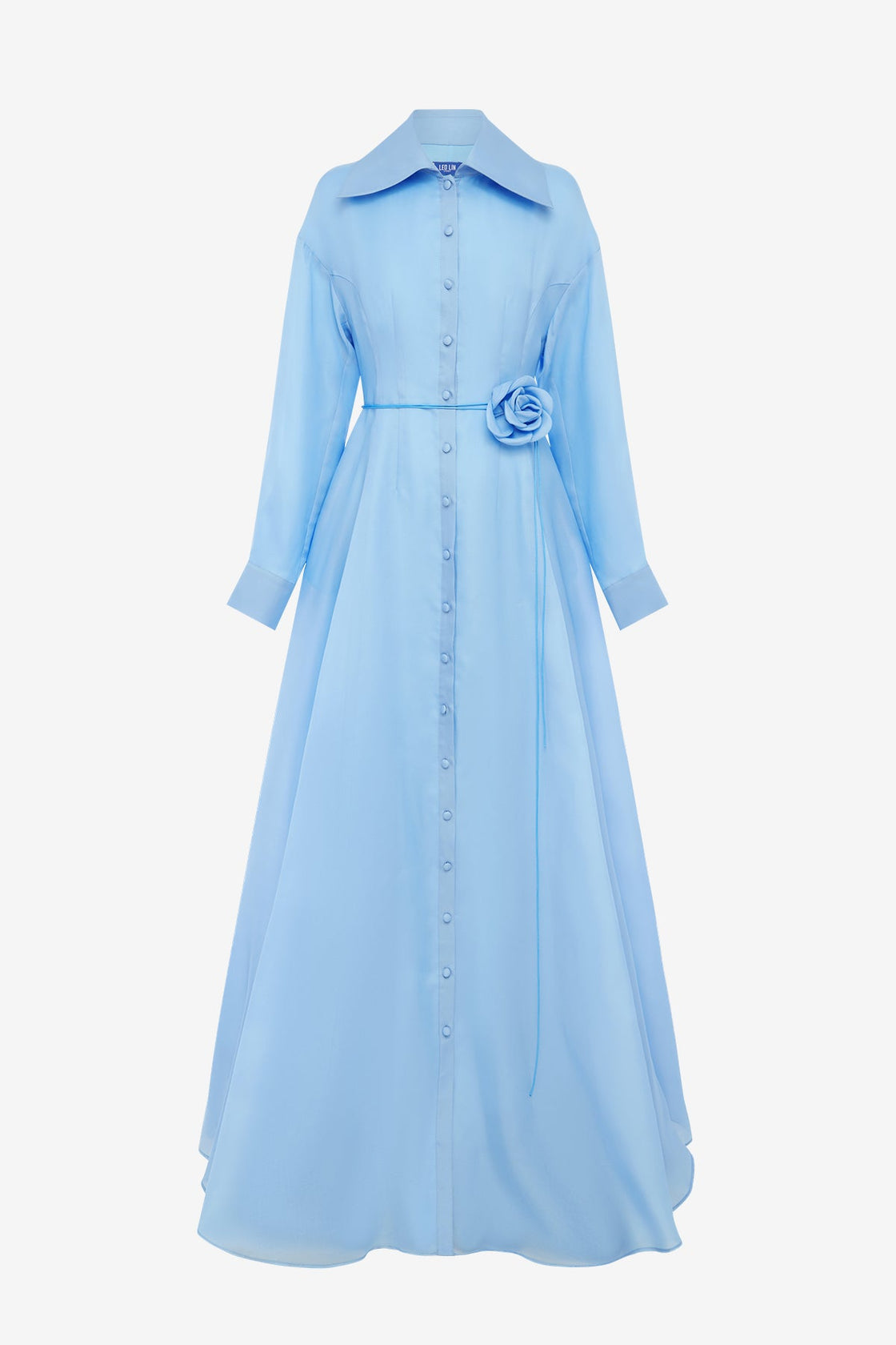 pastel blue color dress Pearl Midi Dress