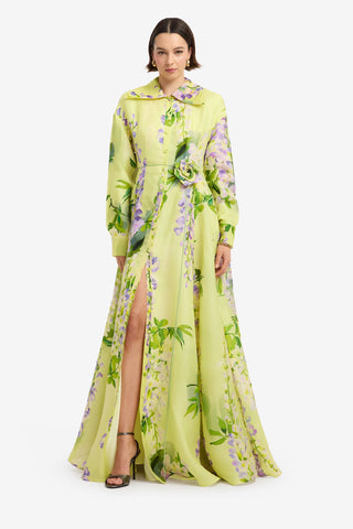 Josephine Silk Gown - Wisteria Print Dress Maxi