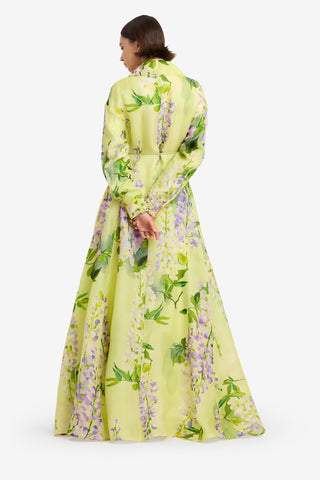 Josephine Silk Gown - Wisteria Print Dress Maxi