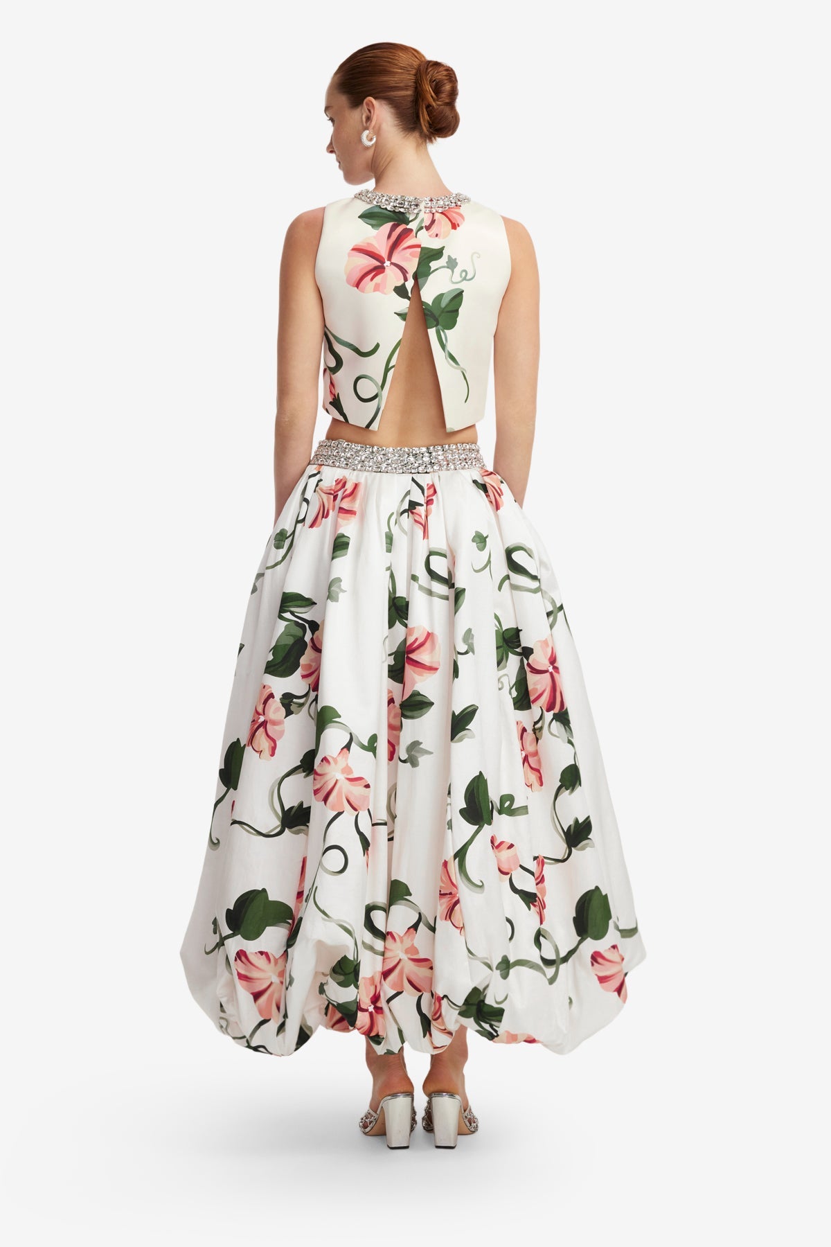スカート SHE Tokyo Victoria monotone stripe 38 Victoria Embellished Puff Maxi Skirt - Vine Print in Snow – LEO LIN