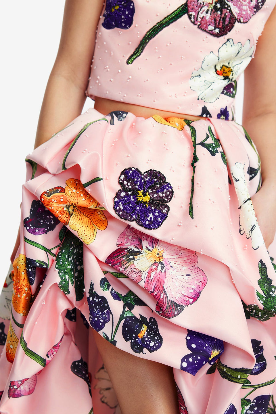 Exclusive LEO LIN Fiorella Embellished Voluminous Skirt - Wildbloom