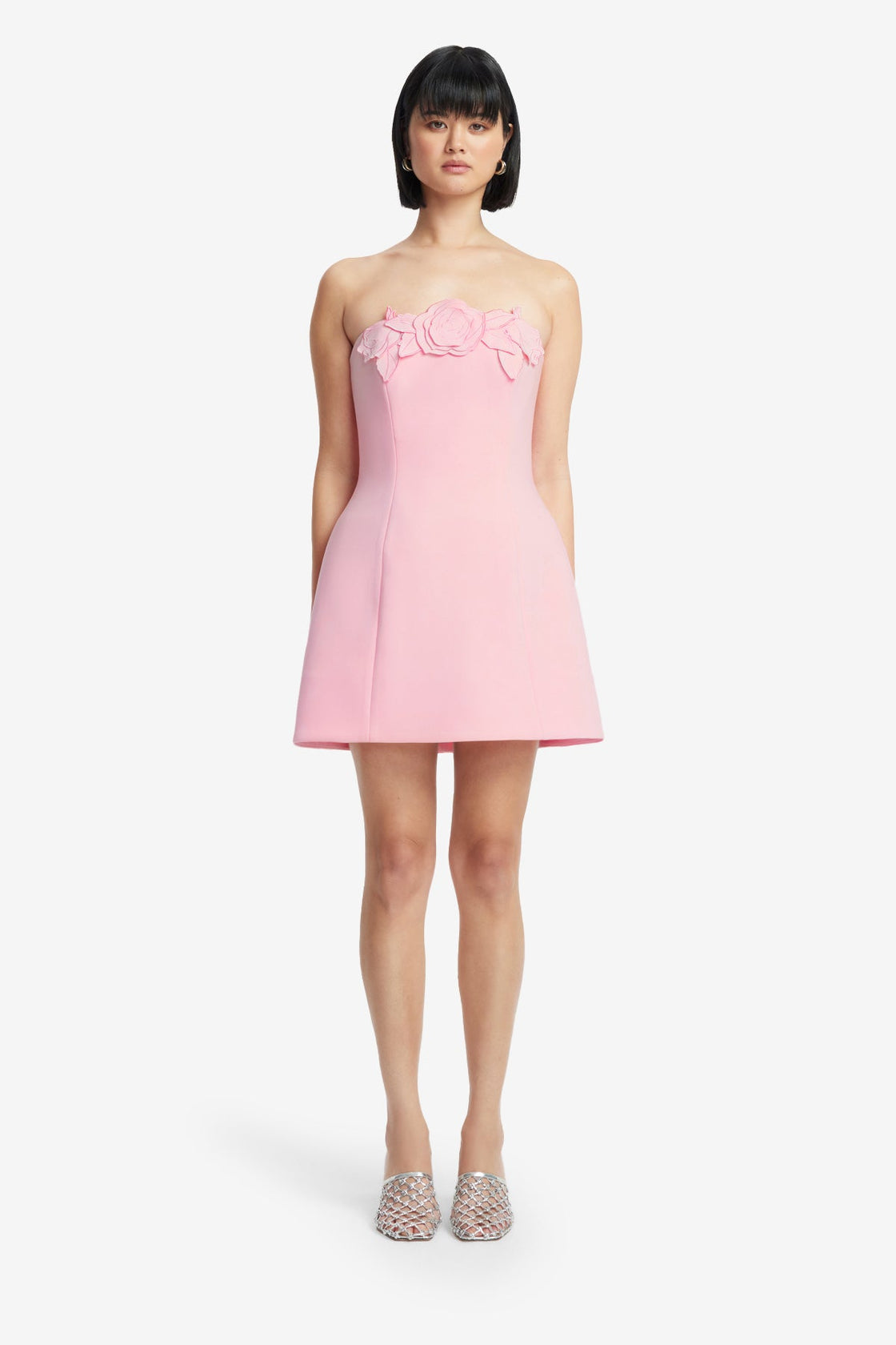 Exclusive LEO LIN Roselle Applique Bustier Mini Dress - Blush Pink