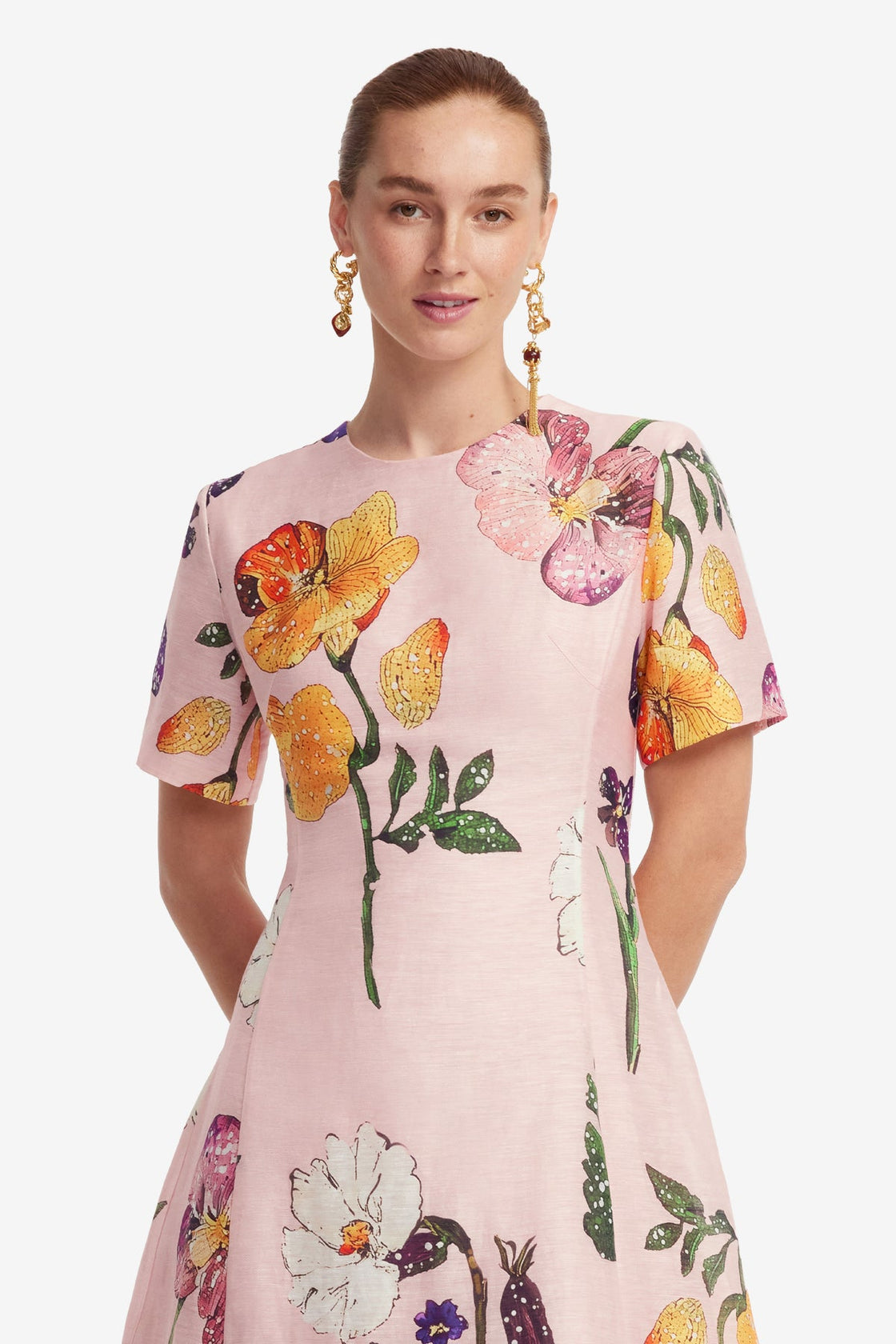 LEO LIN - Caroline Short Sleeve Midi Dress - Wildbloom LEO LIN - Caroline Short Sleeve Midi Dress - Wildbloom