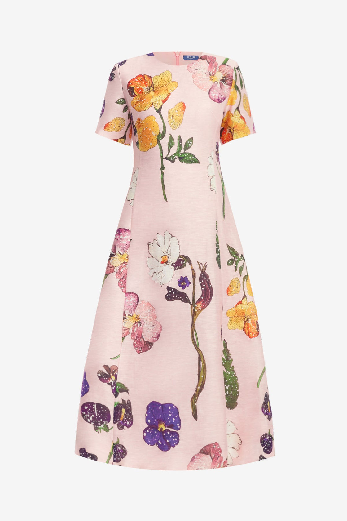 Exclusive LEO LIN Caroline Short Sleeve Midi Dress - Wildbloom