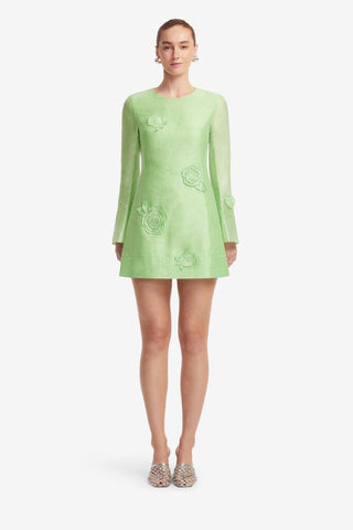 Leo Lin - Suzanne Appliqu Long Sleeve Mini Dress - Juniper Green Leo Lin - Suzanne Appliqu Long Sleeve Mini Dress - Juniper Green