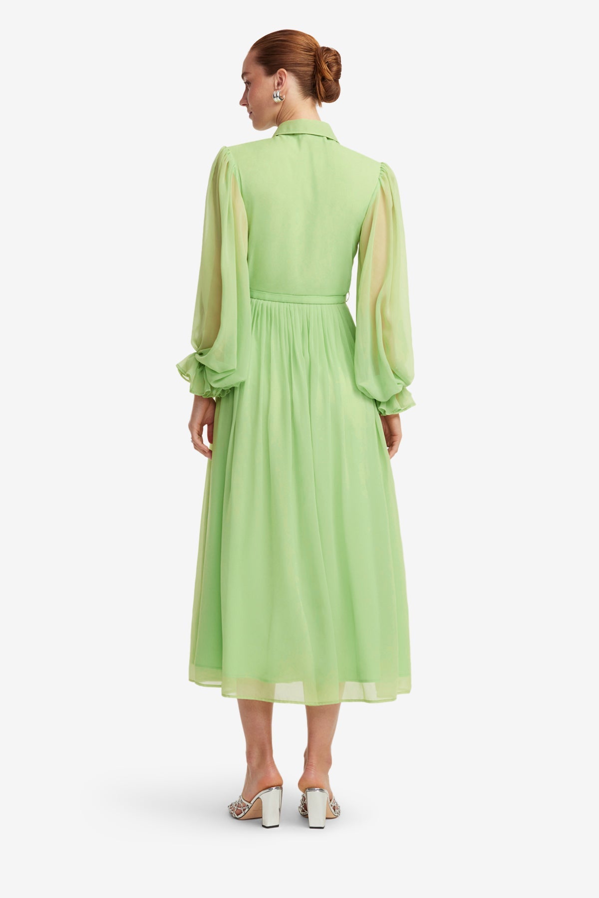 Cassie Tie Neck Midi Dress - Juniper Green – LEO LIN