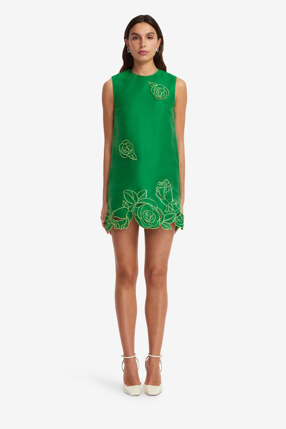 Exclusive LEO LIN Yvonne Applique Mini Dress - Verdant