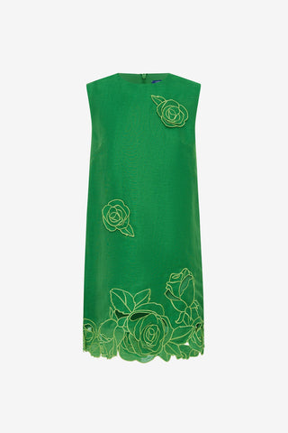 Exclusive LEO LIN Yvonne Applique Mini Dress - Verdant