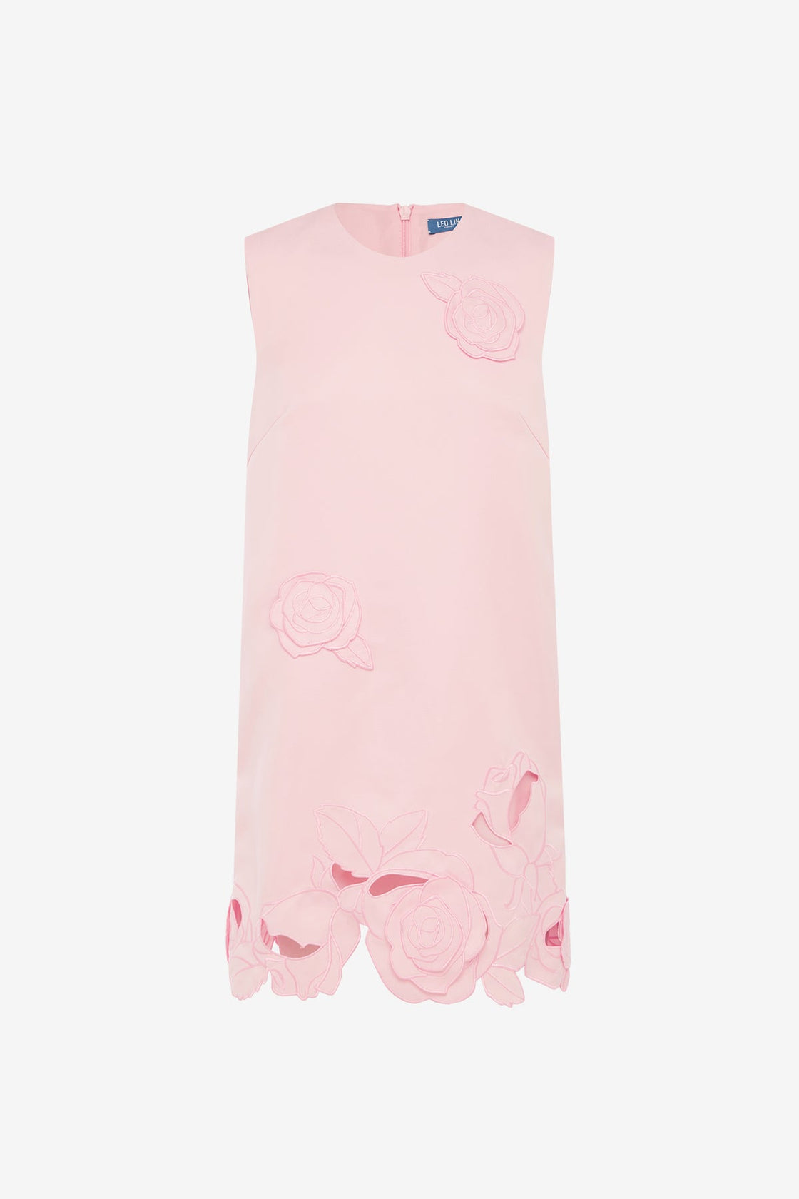 Exclusive LEO LIN Yvonne Appliqué Mini Dress - Blush Pink
