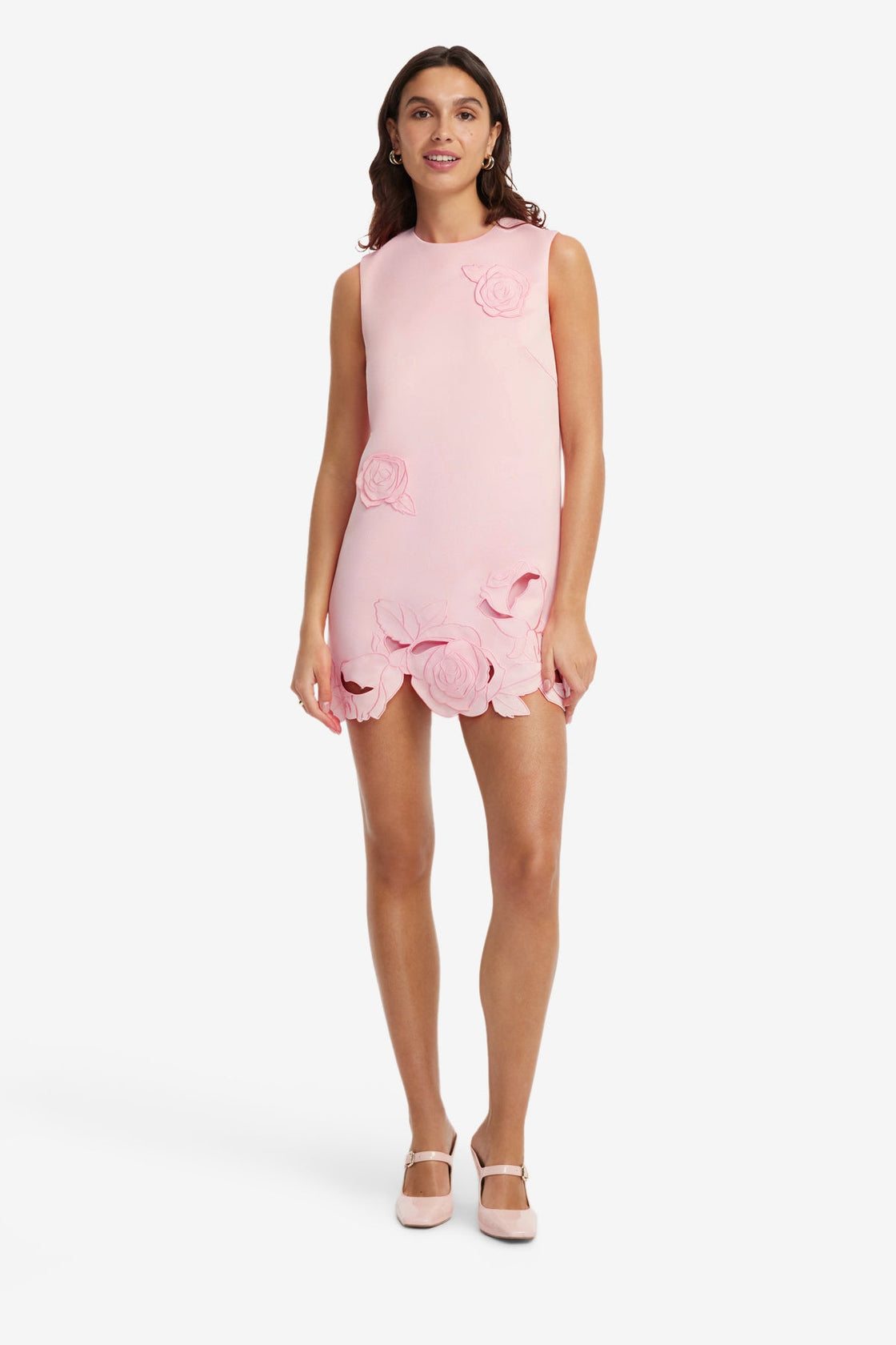 leona mini dress blush Wonder Mini Dress, in White Silky Crepe