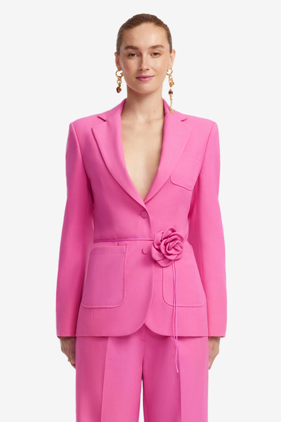 Exclusive LEO LIN Vesper Fitted Blazer - Fuchsia