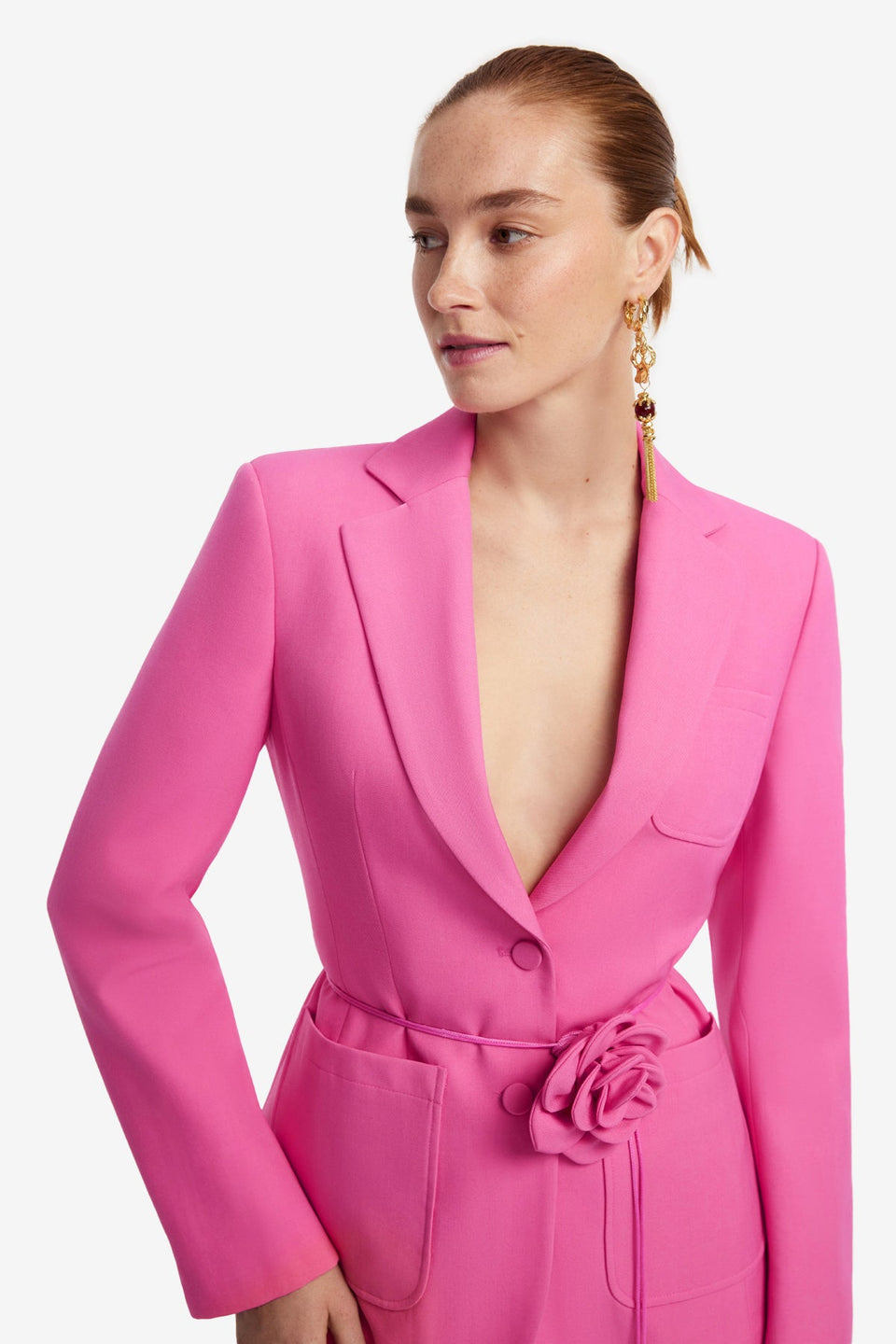 Exclusive LEO LIN Vesper Fitted Blazer - Fuchsia