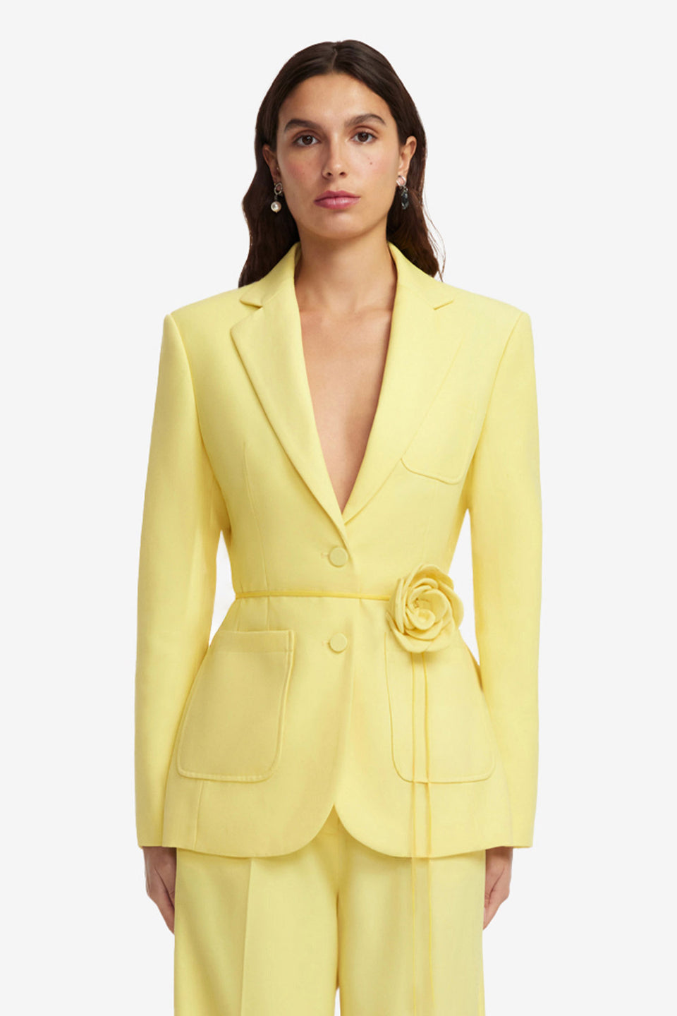 Exclusive LEO LIN Vesper Fitted Blazer - Limoncello