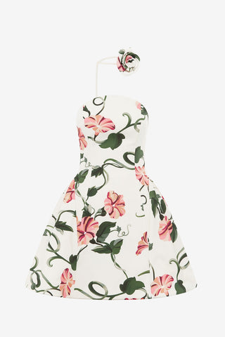 Reese Bustier Mini Dress - Vine Print in Snow Dress Mini