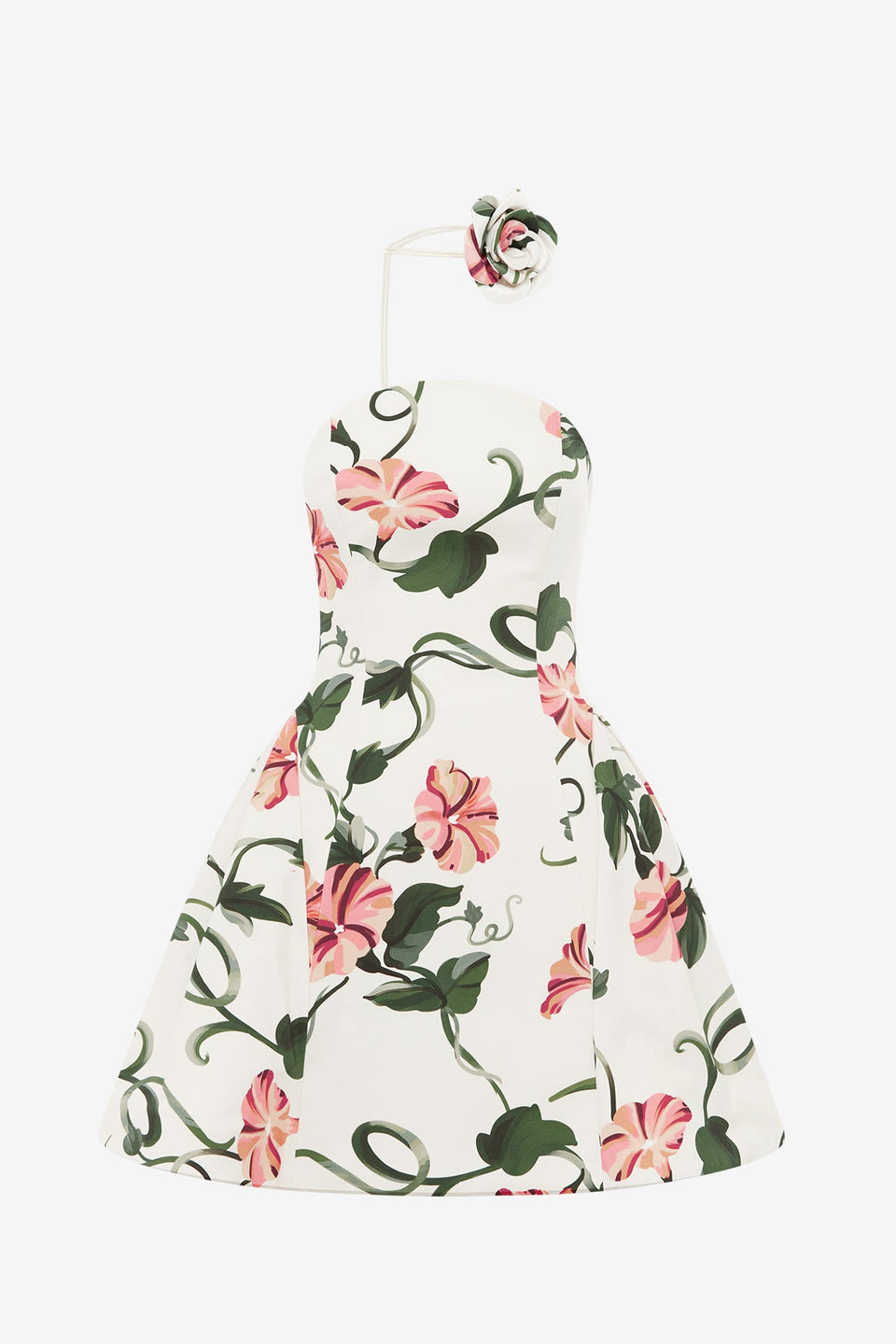 Exclusive LEO LIN Reese Bustier Mini Dress - Vine Print in Snow