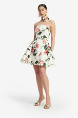 Reese Bustier Mini Dress - Vine Print in Snow Dress Mini