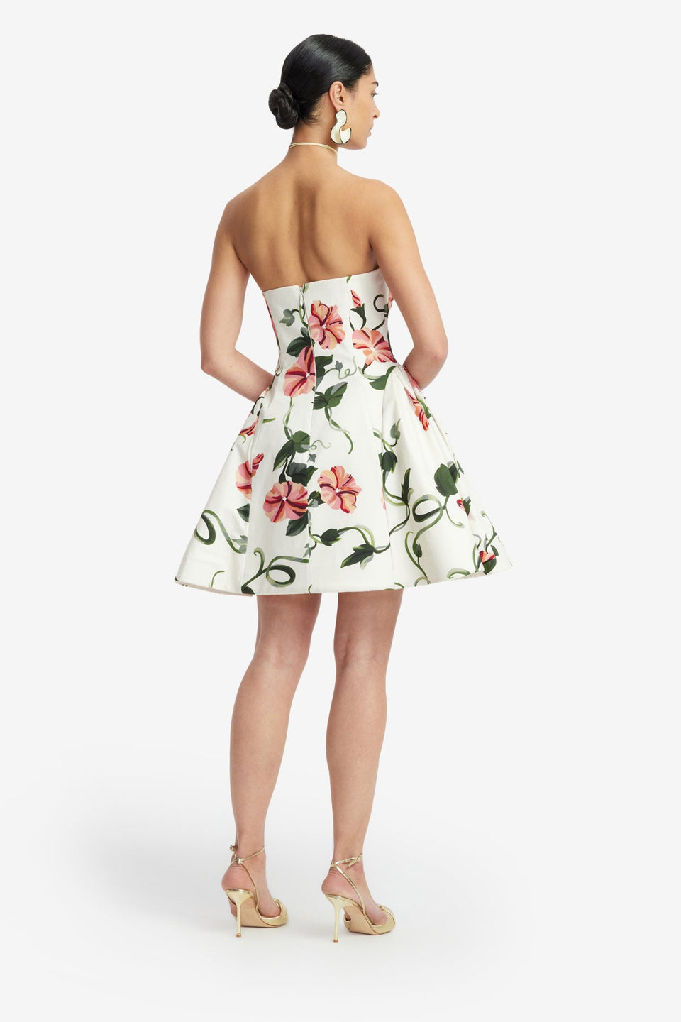 Exclusive LEO LIN Reese Bustier Mini Dress - Vine Print in Snow