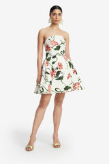 Reese Bustier Mini Dress - Vine Print in Snow Dress Mini