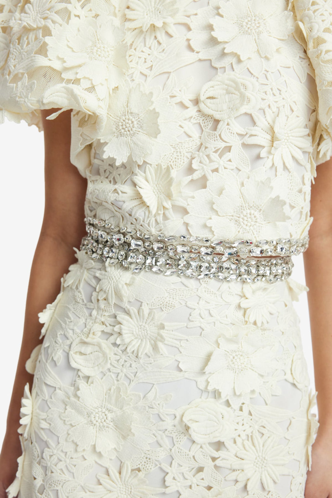 Kyra Embellished Lace Maxi Skirt - Snow Skirts