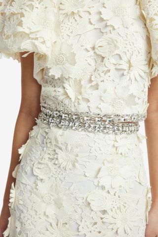 Kyra Embellished Lace Maxi Skirt - Snow Skirts