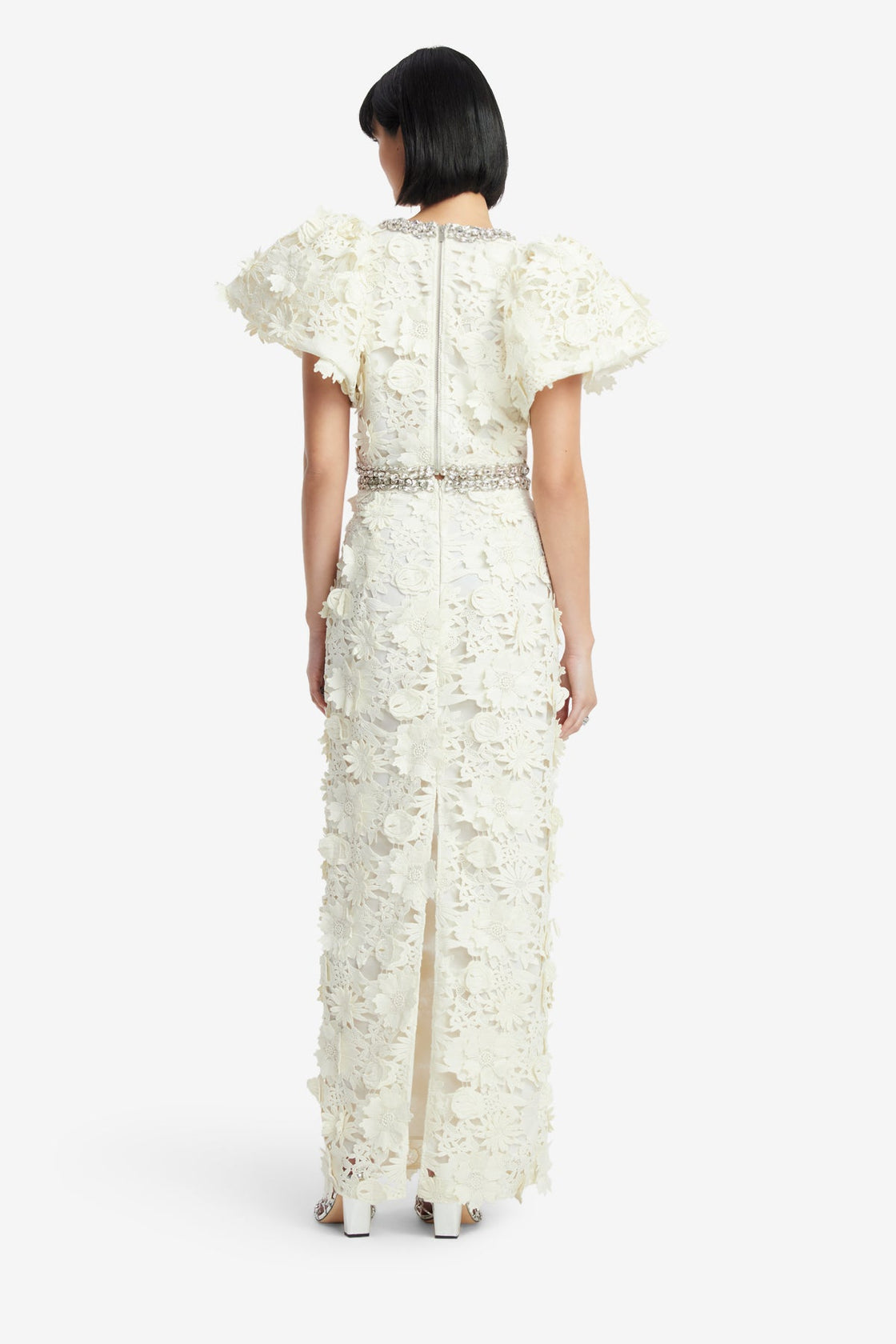 Kyra Embellished Lace Maxi Skirt - Snow Skirts