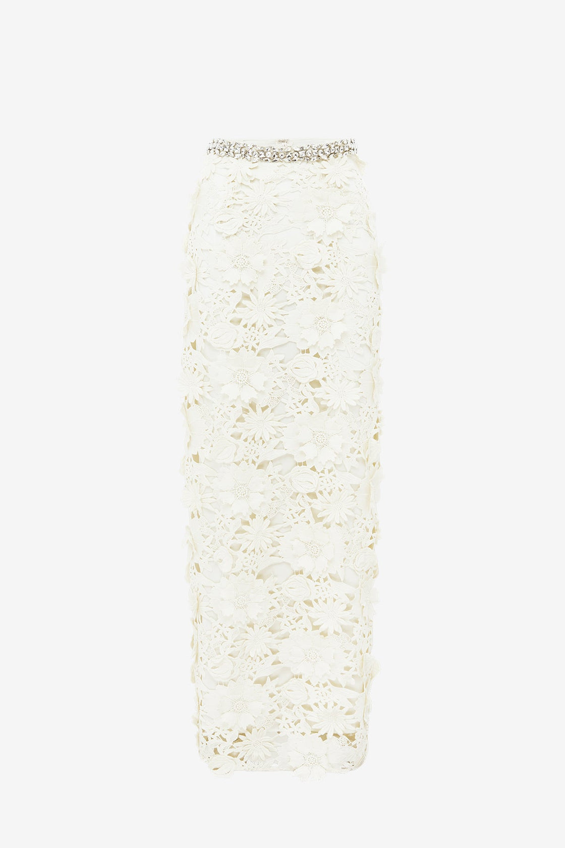 Kyra Embellished Lace Maxi Skirt - Snow Skirts