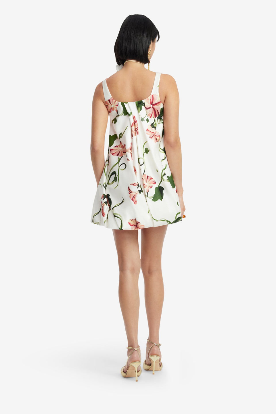 Exclusive LEO LIN Suki Puff Mini Dress - Vine Print in Snow