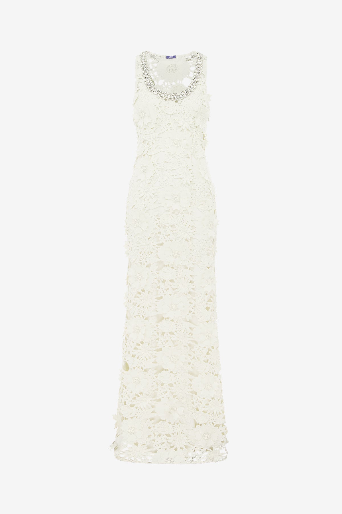 Helena Embellished Lace Maxi Dress - Snow – LEO LIN
