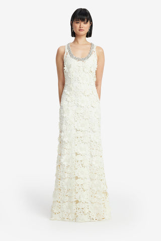 Helena Embellished Lace Maxi Dress - Snow Dress Maxi