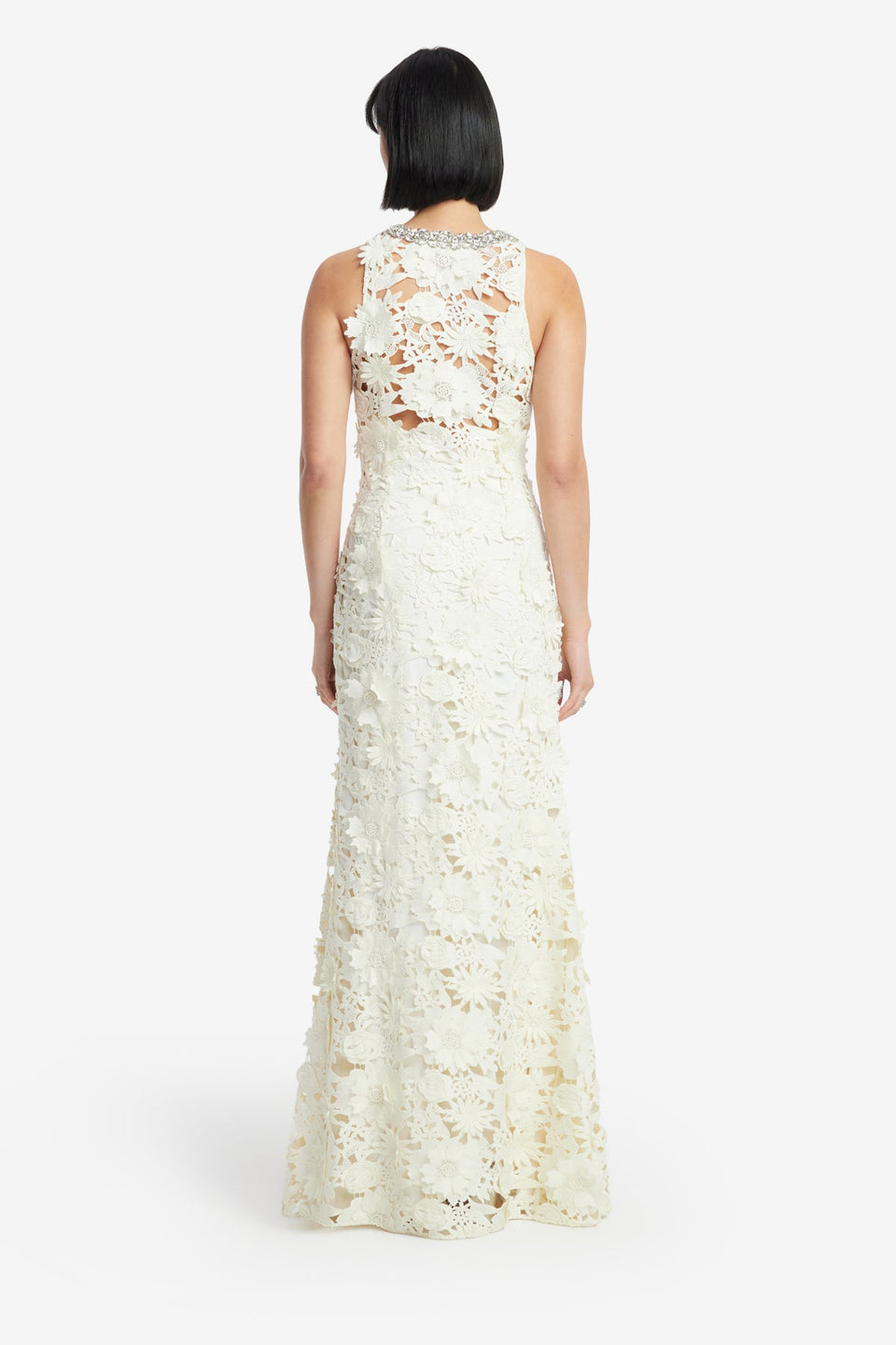 Exclusive LEO LIN Helena Embellished Lace Maxi Dress - Snow