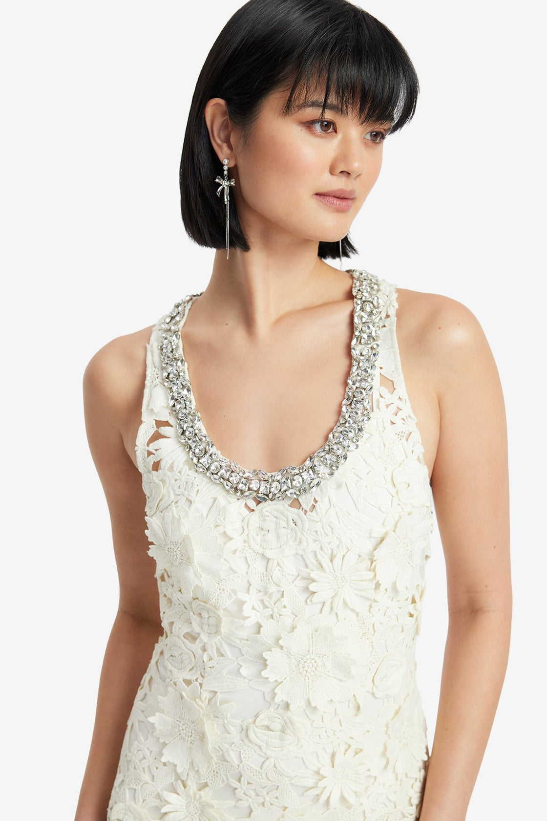Helena Embellished Lace Maxi Dress - Snow Dress Maxi