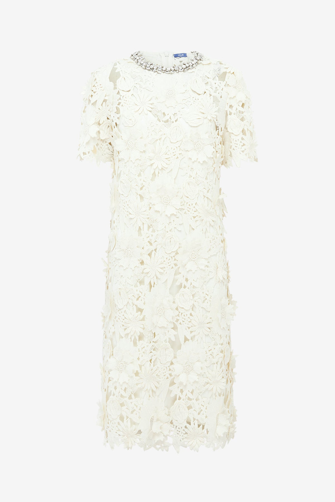 Exclusive LEO LIN Sheridan Embellished Lace Midi Dress - Snow