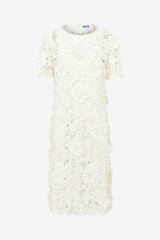 Sheridan Embellished Lace Midi Dress - Snow Dress Midi