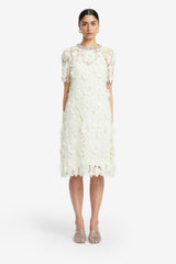 Sheridan Embellished Lace Midi Dress - Snow Dress Midi