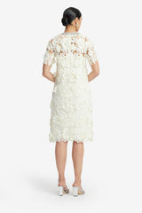 Sheridan Embellished Lace Midi Dress - Snow Dress Midi