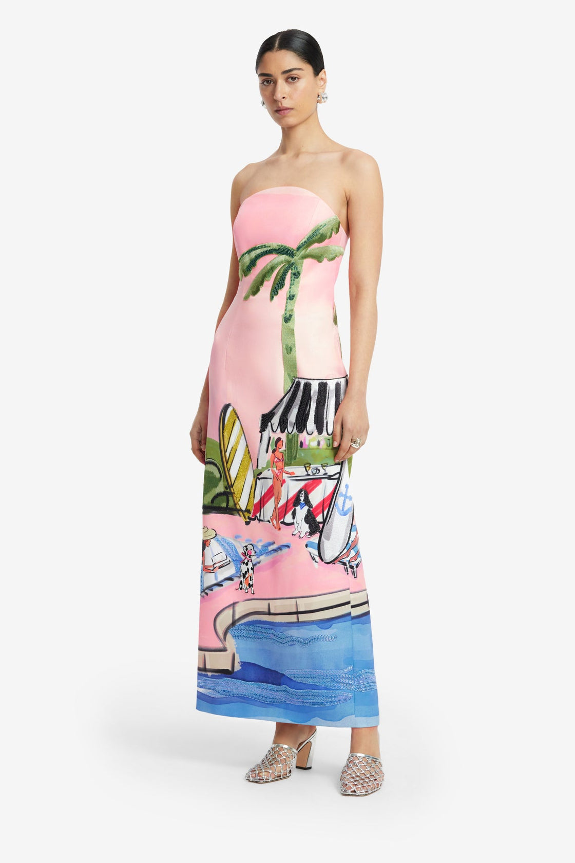 Exclusive LEO LIN Ava Bustier Maxi Dress - Riviera Print