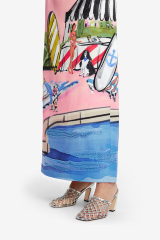 Exclusive LEO LIN Ava Bustier Maxi Dress - Riviera Print