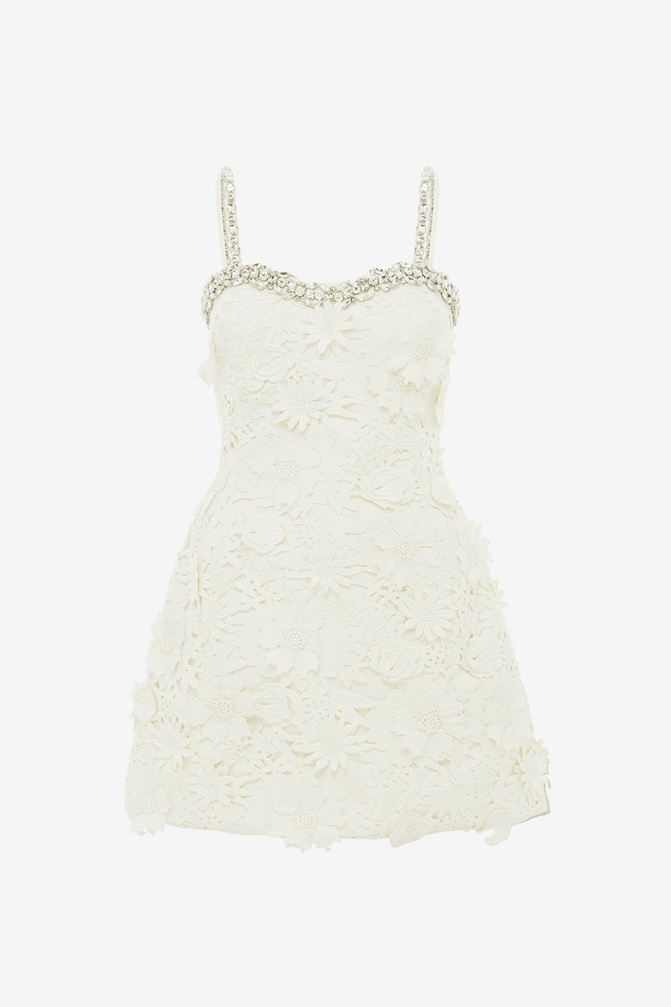 Exclusive LEO LIN Sophia Embellished Lace Mini Dress - Snow