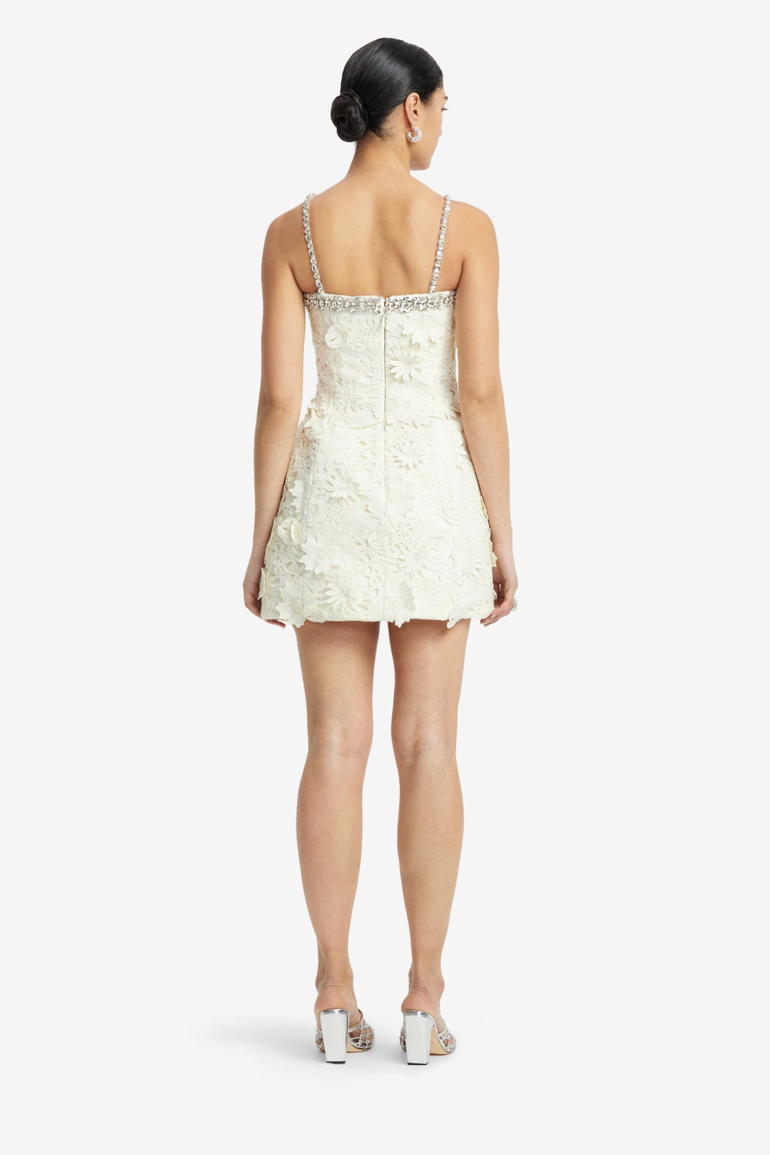 knee length dresses for ladies Sophia Embellished Lace Mini Dress