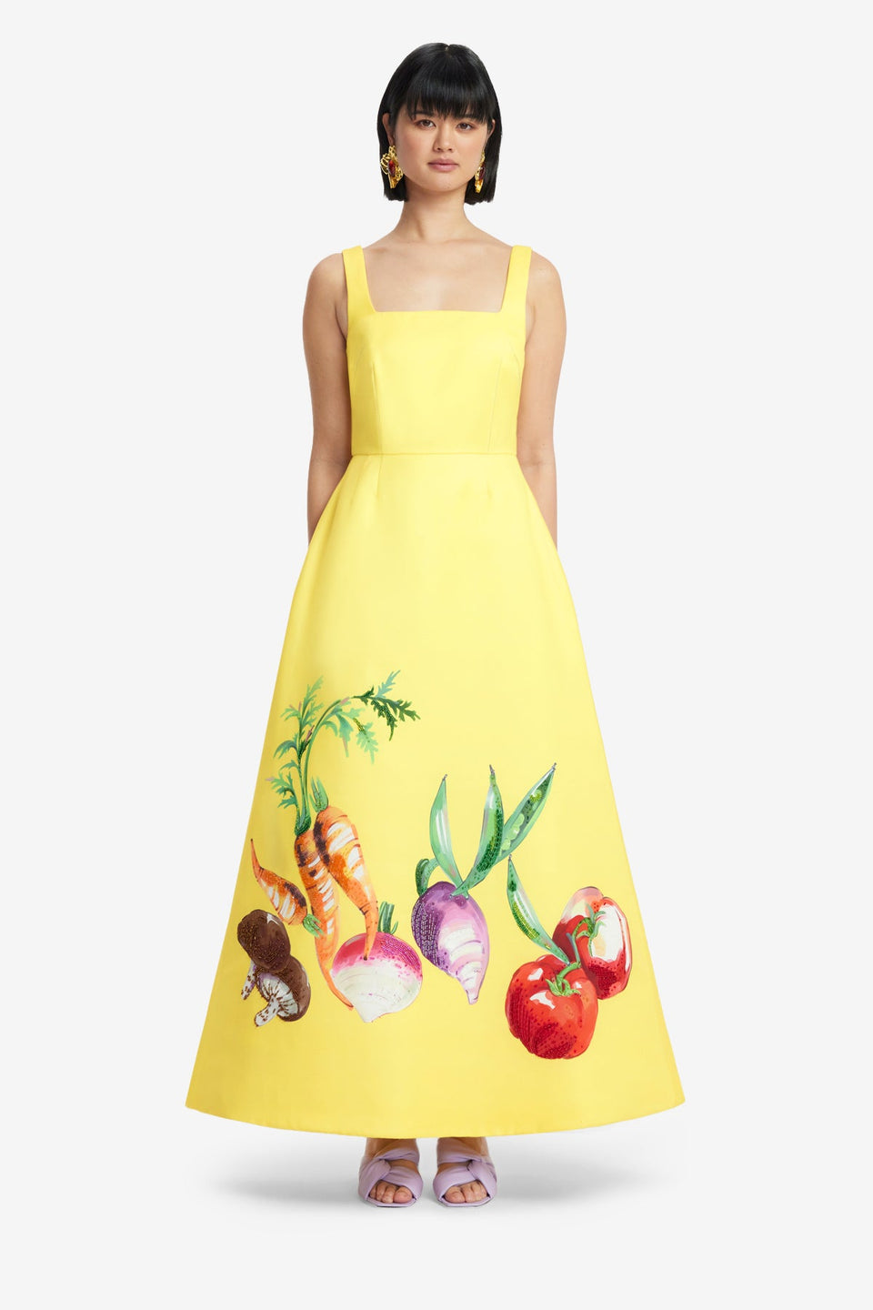 Exclusive LEO LIN Rianne Appliqué Maxi Dress - Harvest Print